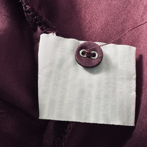 Johnny Was Workshop XL Purple Silk Peacock Quito Blouse Embroidery Button V Neck - Picture 12 of 12